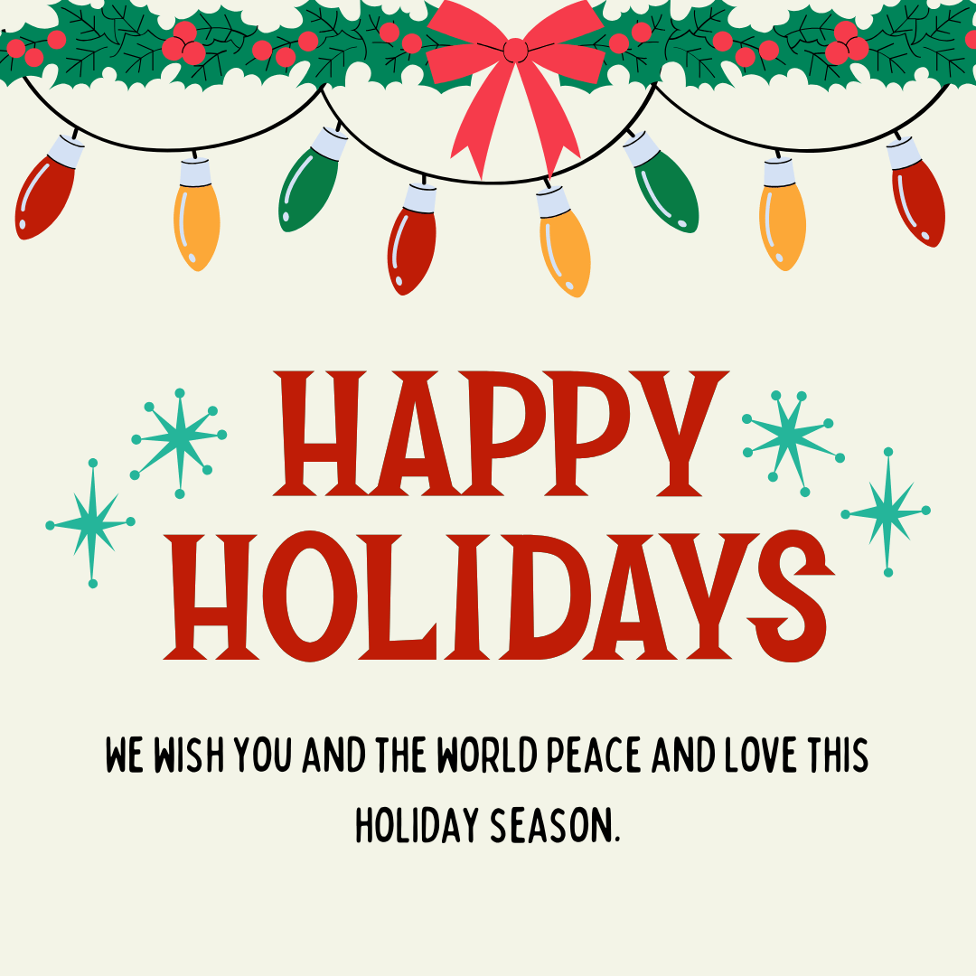 Green and Red Colorful Happy Holidays Instagram Post